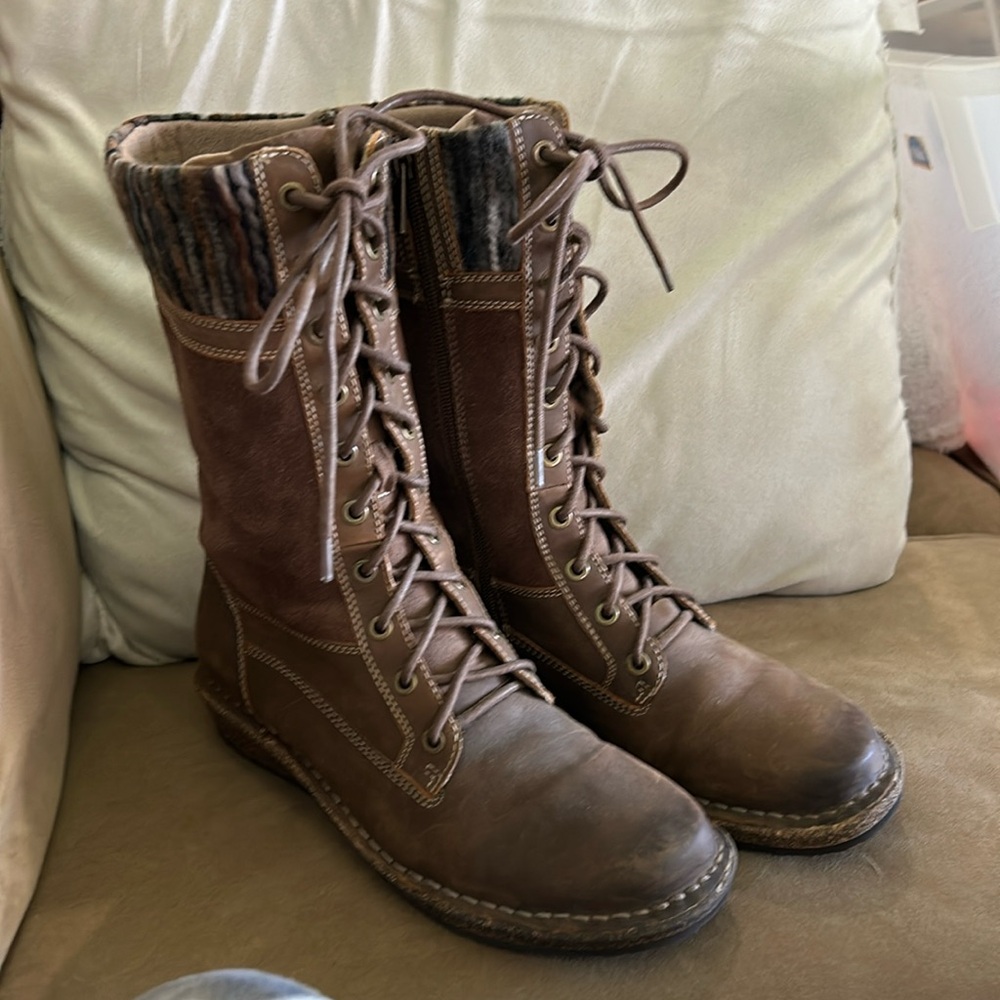 Aetrex Elsa Tall Brown Sweater Winter Boots Size 8.5